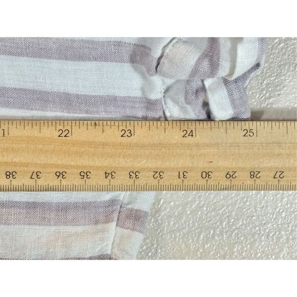 Sigrid Olsen 100% Linen Cap Sleeve Striped Lightweight Top Women's Large - Picture 9 of 9